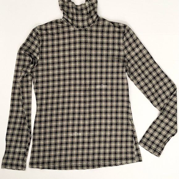 ROKH HOUNDSTOOTH TURTLENECK IN MULTI 2 4 stretch long sleeve zip back plaid - Picture 15 of 15